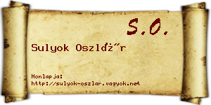 Sulyok Oszlár névjegykártya